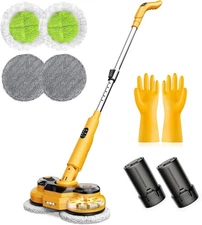 M2 Electric Spin Mop 5000mAh Cordless Floor Cleaner 800RPM with LED & Spray