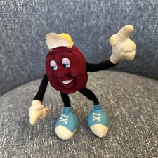 Applause California Raisins Plush Bendable Figure 6" Vintage 1988