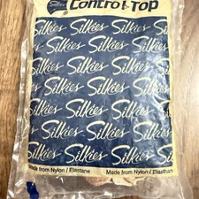 Silkies Control Top Hose 070101 Size SMALL NUDE Stockings Pantyhose NOS