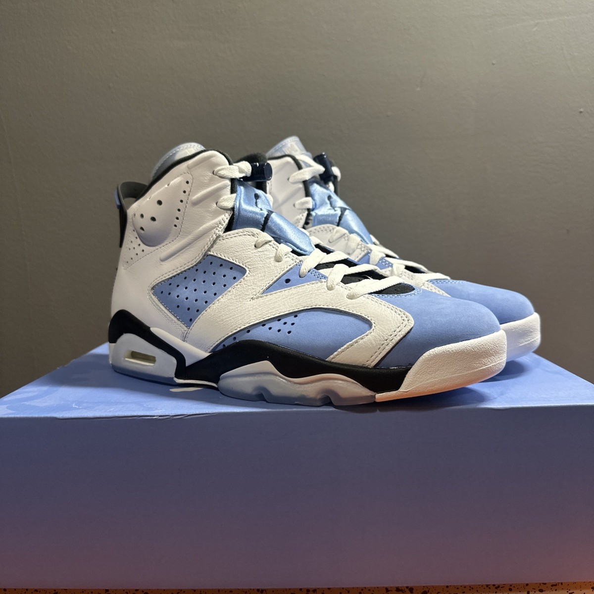 NIKE◇AIR JORDAN 6/UNC UNIVERSITY BLUE/27.5cm/CT8529-410