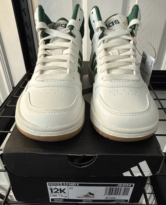 Adidas Basketball Shoes - Size 12K - HOOPS 3.0 MID K - White- New in Box NiB