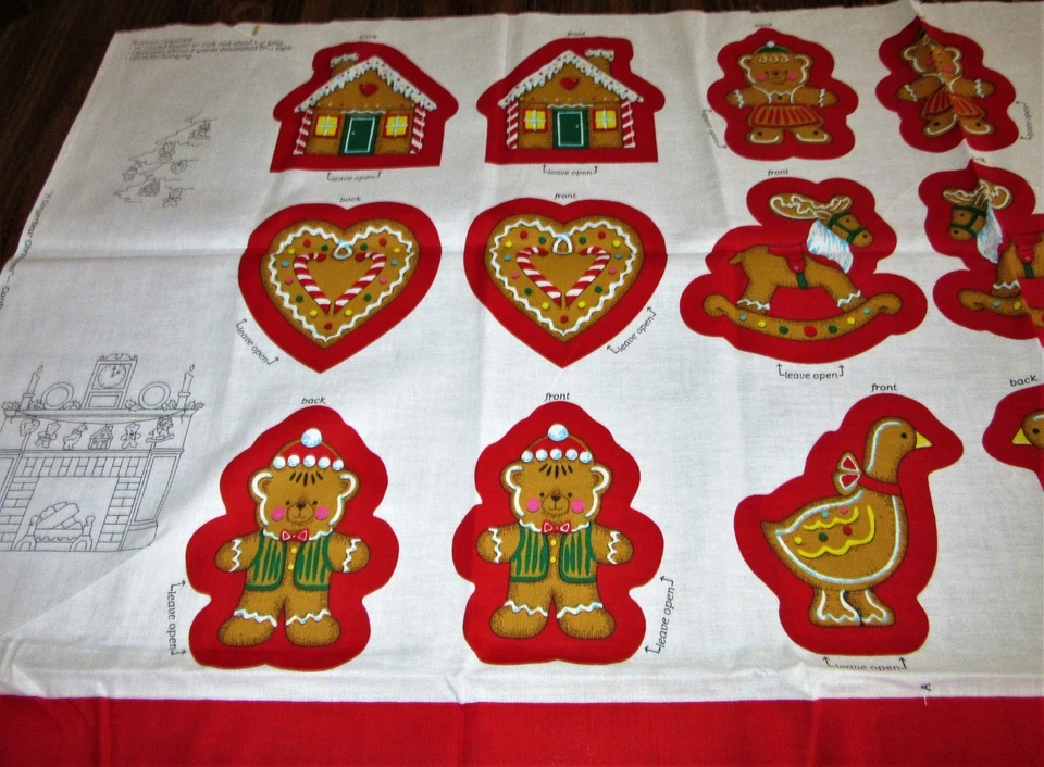 VIP Cranston GingerBear Christmas Cardholder Ornaments Cut & Sew Panel Festive! - Image 2 of 4