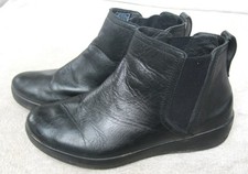 Fitflop Chai Superflex Black Leather Chelsea Ankle Boots Pull On UK 6 EU 39