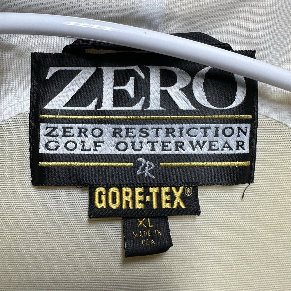 Zero Restriction Jacket Men XL Beige Gore-Tex Tour Golf Waterproof Outerwear USA - Image 4 of 4