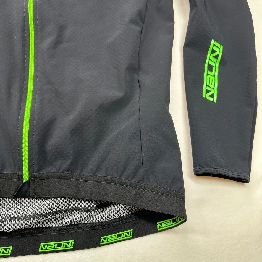 Chaqueta de Ciclismo Nalini Negra Verde Neón Cremallera Completa Para Hombre XL Transpirable Foto 3 de 4