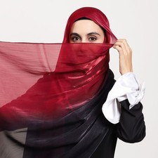 Women Muslim Gradient Color Long Scarf Wrap Shawl Headwear Turban Stole Scarves