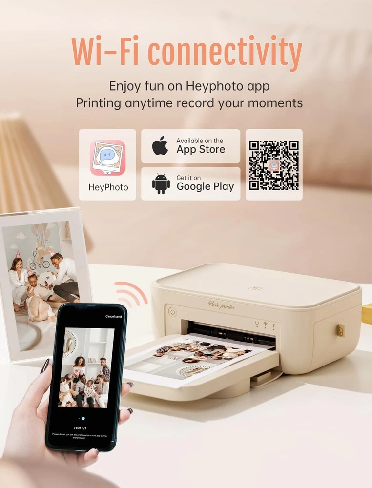 HPRT Photo Printer Portable 4x6 WiFi Wireless Instant Picture Printer for iPhone