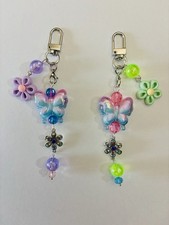 Multicolored Beads and Charms Keychain for All Types of Bags and Purses 2 Types 