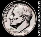 1957 Silver Roosevelt Dime - Choice Gem Proof  Lustrous  No Reserve  #G8194