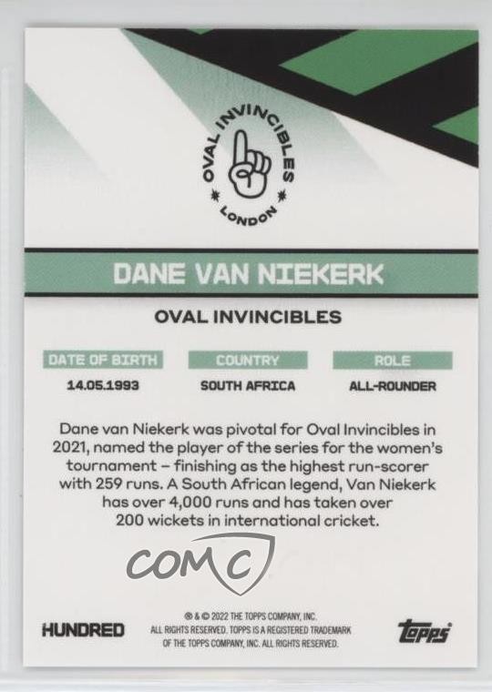 2022 Topps The Hundred Icons Dane Van Niekerk 0ni9 thumbnail 2