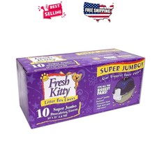 Litter Box Liners Jumbo 10ct Ultra Durable Plastic Drawstring Scented Cat Bags