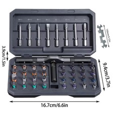 25/43pcs Multi Bit Magnetic Screwdriver Set Detachable T Ratchet Handle Portable