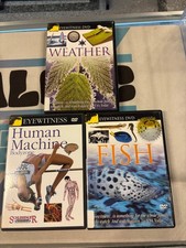 Lot of 3 Science Eye Witness DVD's Weather, Fish, Human Machine. Emmy Award Win