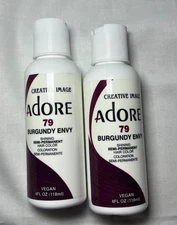 Adore Semi-Permanent Hair Color – 079 Burgundy Envy (Pack of 2, 4 fl oz each)
