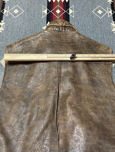 Mirage Leather Aviator Vest Men’s 42 Brown Snap Front Vintage Lined Flyer T34 - Picture 9 of 10