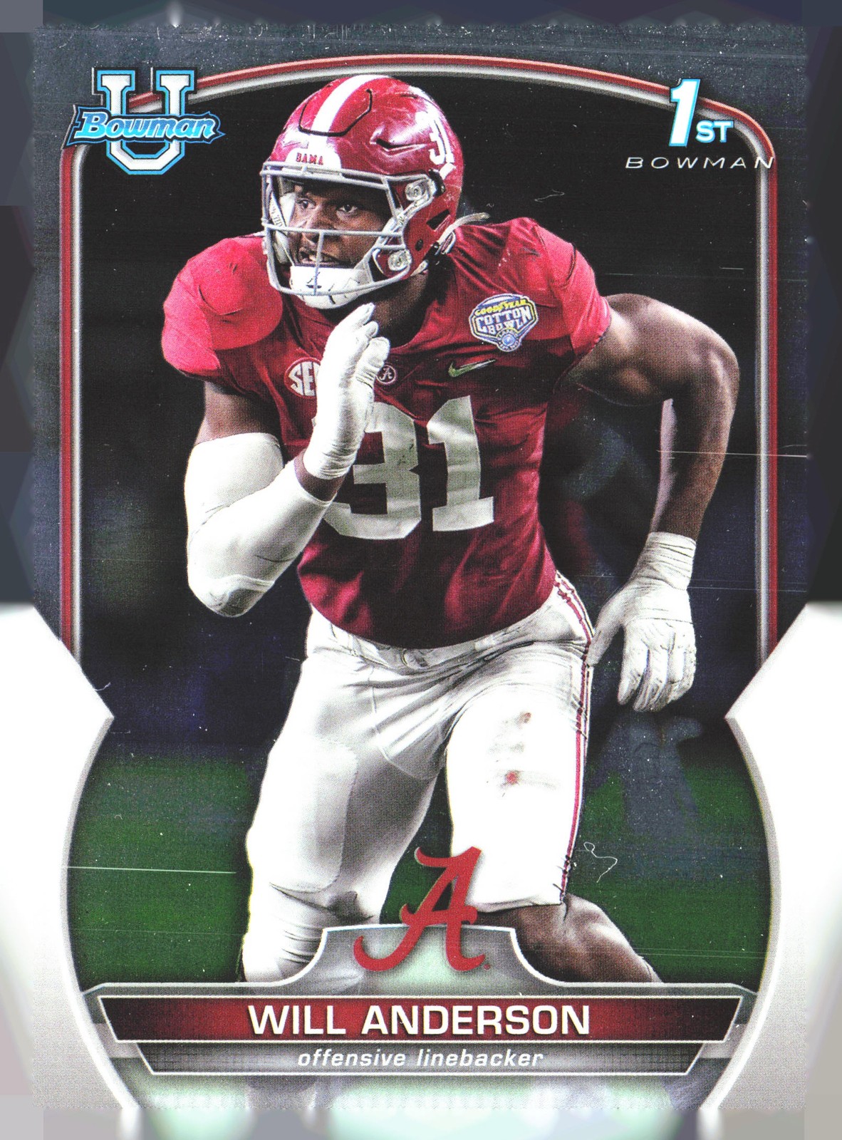 2022 Bowman University Chrome #52 Will Anderson Alabama Crimson Tide