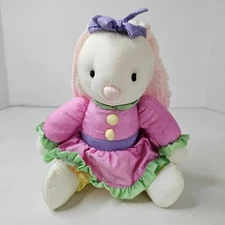 Russ Berrie The Bunny Bunch Girl Plush Parachute Nylon Cloth Stuffed Animal Toy