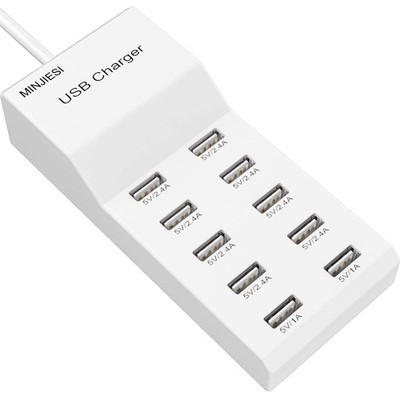 USB Charging Stations 50w10A 10 Ports Multiple Block/Power white 