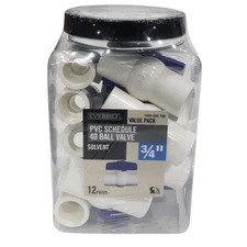 Everbilt 3/4 x 3/4 in PVC Schedule 40 Slip x Slip Ball Valve Pro Pack (12-Pack)