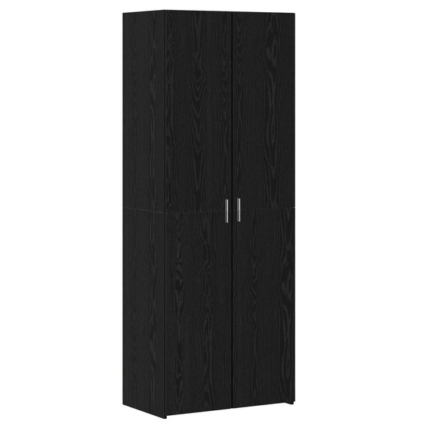Highboard Schwarz Eichenoptik 70X42,5X185 Cm Wohnzimmerschrank-image