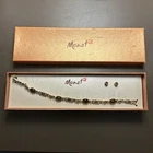 Vintage Monet 2 Bracelet And Earrings Boxed Set Costume Jewelry New