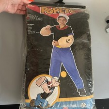Popeye the Sailor Man Costume Kids Large 12-14 Fun World Muscle Arms 2011 New