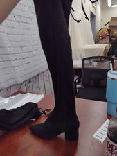 Women's Greta Tall Dress Boots, Black, Size 7
