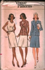 8767 Vintage Vogue Sewing Pattern Misses 1970s Semi Fitted A line Dress Jacket