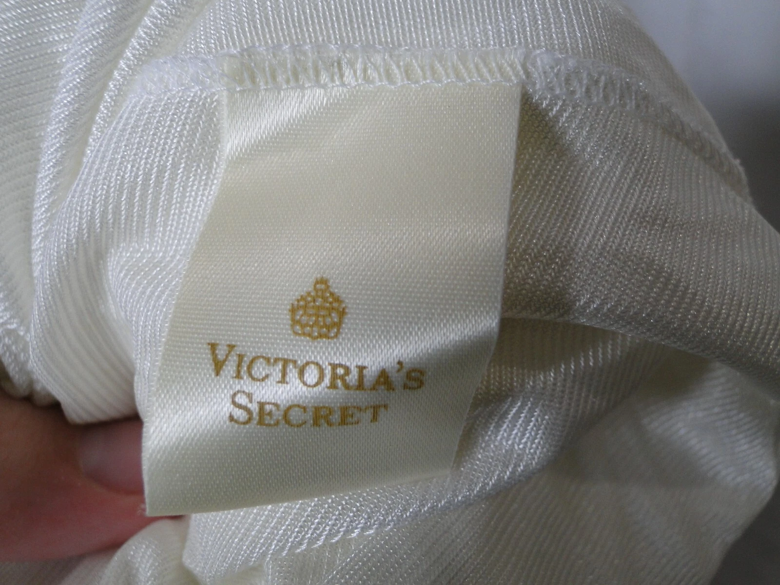 UNDERCOVER Abito lungo vintage Victoria's Secret perle raso avorio abito da sposa slip pizzo S