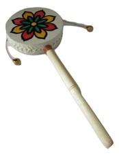 Hand Held Bead Monkey Drum Instrument Kids Toy Percussion Colourful Meditation