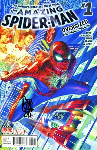 THE AMAZING SPIDER-MAN #1 OVERSIZED ISSUE! SIGNED BY ARTIST GUISEPPE CAMUNCOLI