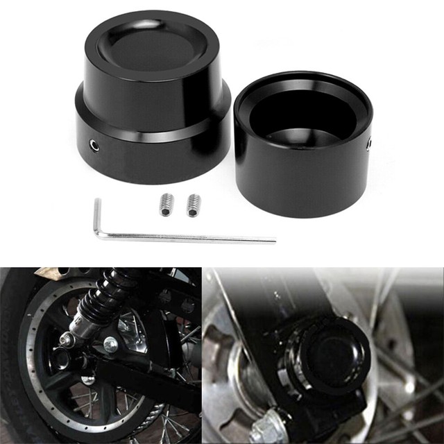 CNC Black Rear Axle Nut Covers Caps Bolt Fit For Harley Sportster XL883
