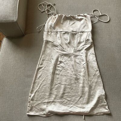 Princess Polly Sarah Corset Mini Dress Champagne Size