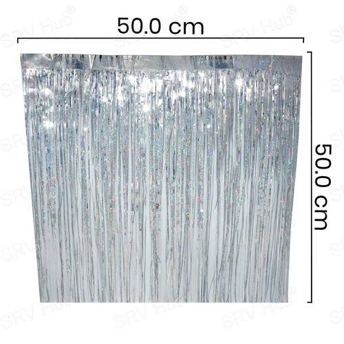 50 cm traditionelle, holographische, schillernde Folie Lametta, X'mas Party Dekor Vorhang - Bild 84 von 93