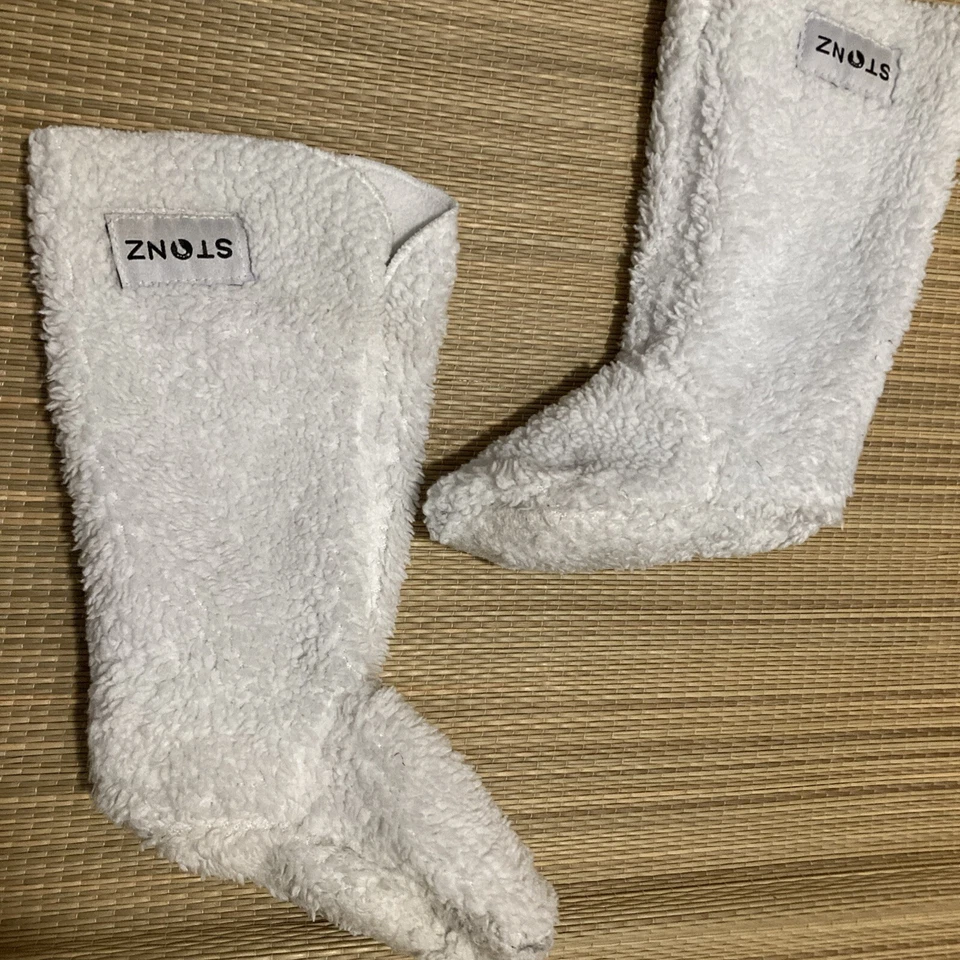 Forros de botín STONZ 8T polar Sherpa blanco calentadores poliéster niño pequeño Foto 3 de 4