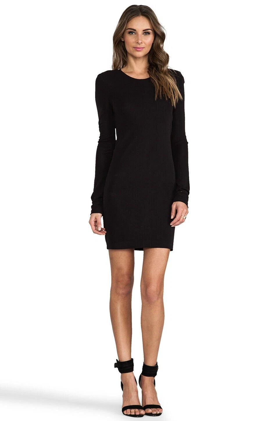 T by Alexander Wang mini abito in jersey opaco scollo drappeggiato cappuccio dietro taglia S