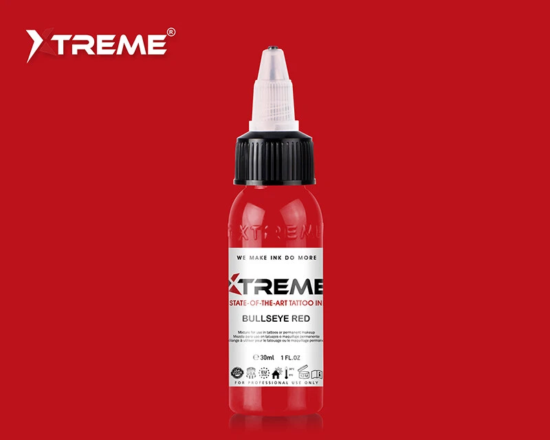 BULLSEYE RED Xtreme Ink Premium Bright Solid Color Tattoo Pigment Made in USA