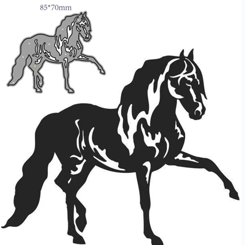 Steed Horse Metal Die Cuts Stencil Festival Greeting Cards Making