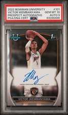 2022 BOWMAN CHROME U PROSPECT AUTO VICTOR WEMBANYAMA PSA 10 DNA AUTO 9