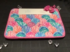 SIGRED OLSEN Quilted Placemats 4PC Set Colorful Shells 13x19 Cotton Reversible