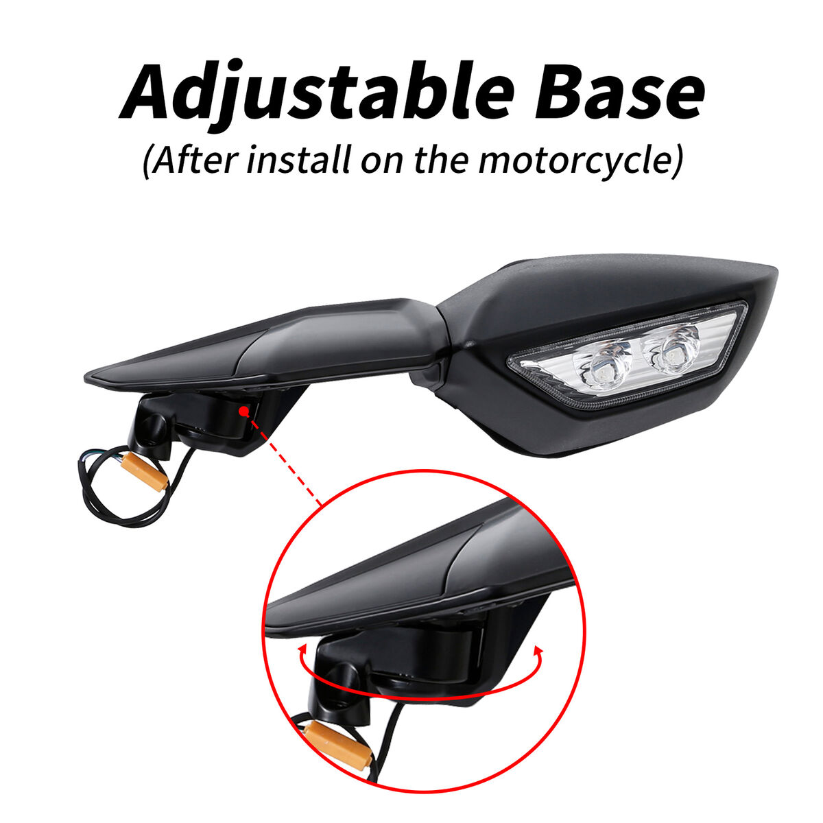 Rear View Side Mirrors LED Turn Signal Fit For Kawasaki Rear View Side Mirrors LED Turn Signal Fit For Kawasaki