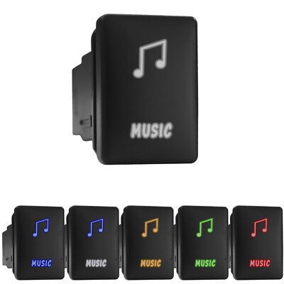 MUSIC Symbol - LED Push Button Rocker Switch - Direct Replacement (Fit: TOYOTA)