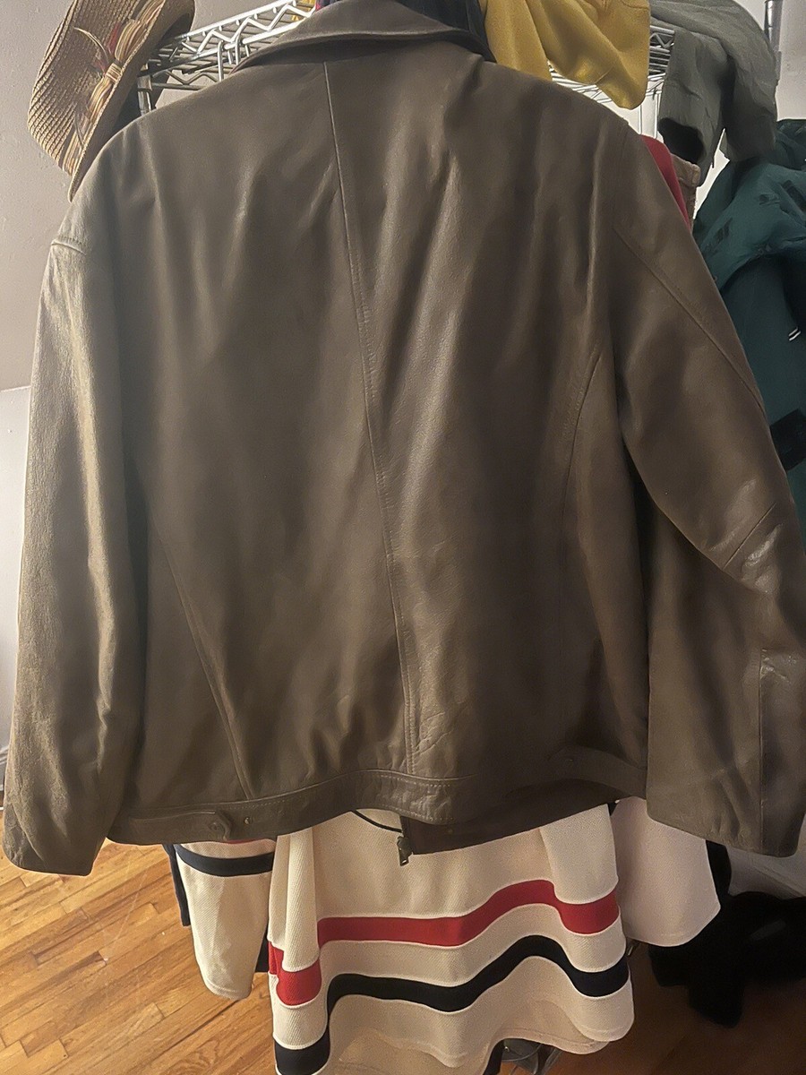 vintage Durable Zip jacket COLUMBIA leather XL brown bomber vintage Durable Zip jacket COLUMBIA leather XL brown bomber