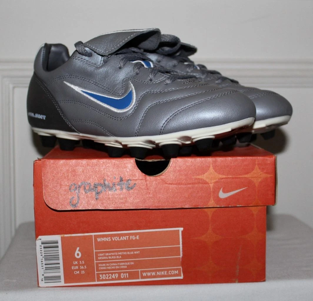 NEW in Box NIKE Womens VOLANT FG FG E Soccer Cleats Graphite Metro Blue Size 6