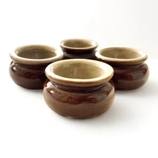 4 Mini Pearsons Chesterfield Ceramic Salt Pinch Stoneware Butter Oven Crock Dips