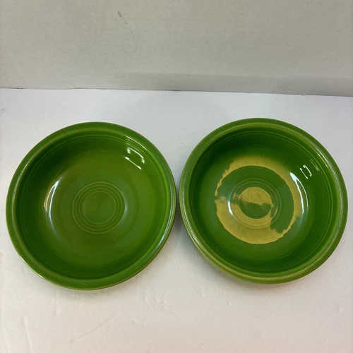 FIESTA Bowls Two Cereal Or Soup 16 Oz Medium Green Stamped