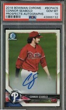 2018 Topps Bowman Chrome #BCPACS Connor Seabold MLB Rookie RC AUTO PSA 10 GEM MT
