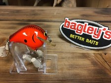 Vintage Bagley BB1 Brass OFO Black on Fire Orange Bass Fishing Lure