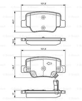 Bosch 0 986 494 404 Bremsbelagsatz, Scheibenbremse Hinterachse FÜR Toyota