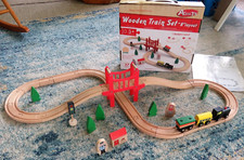 COMPLETE Cool Toy Happy Learning Growing Wooden Train Set 37 Piece Age 3 w/BOX 